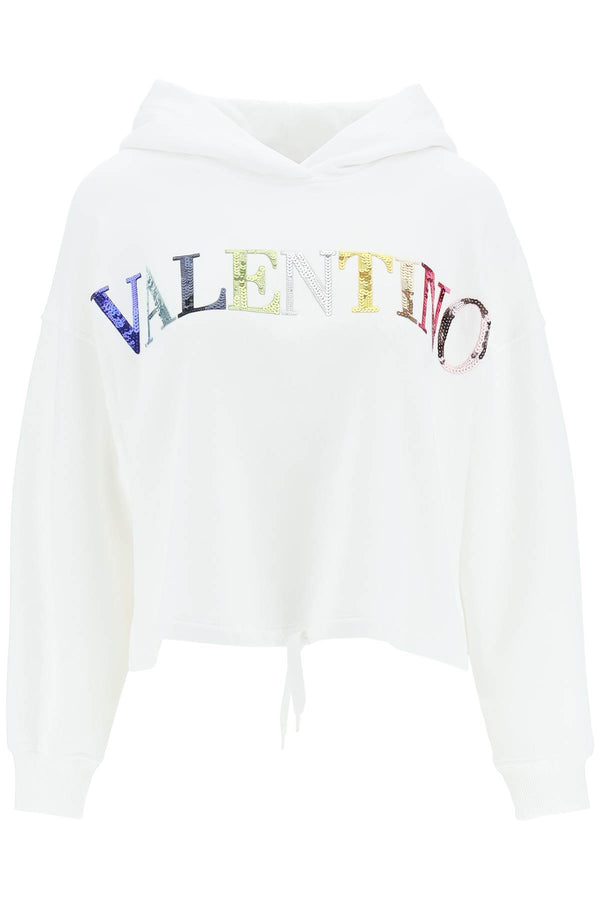 Valentino sequinned logo hoodie