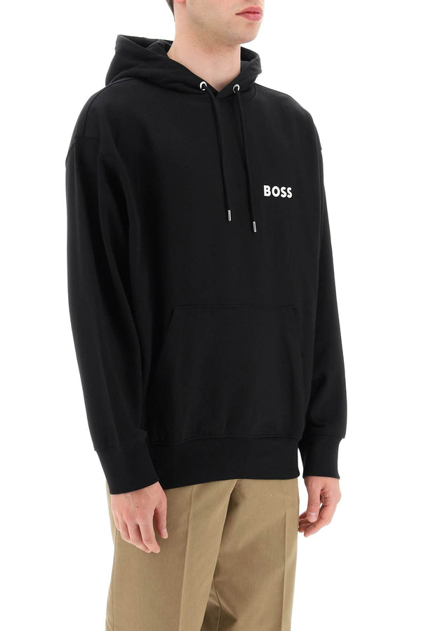 Boss rubberized logo detail hoodie