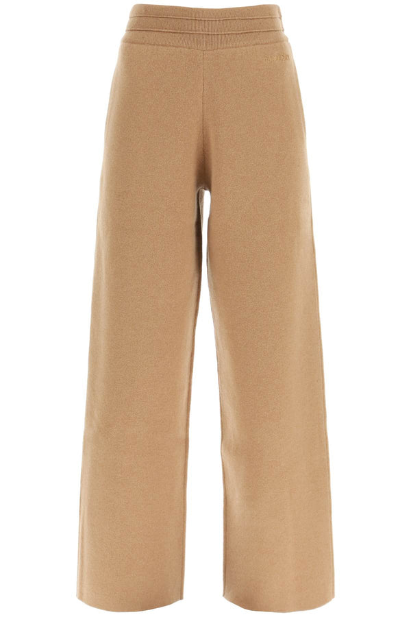 Burberry cashmere jogger pants with logo embroidery