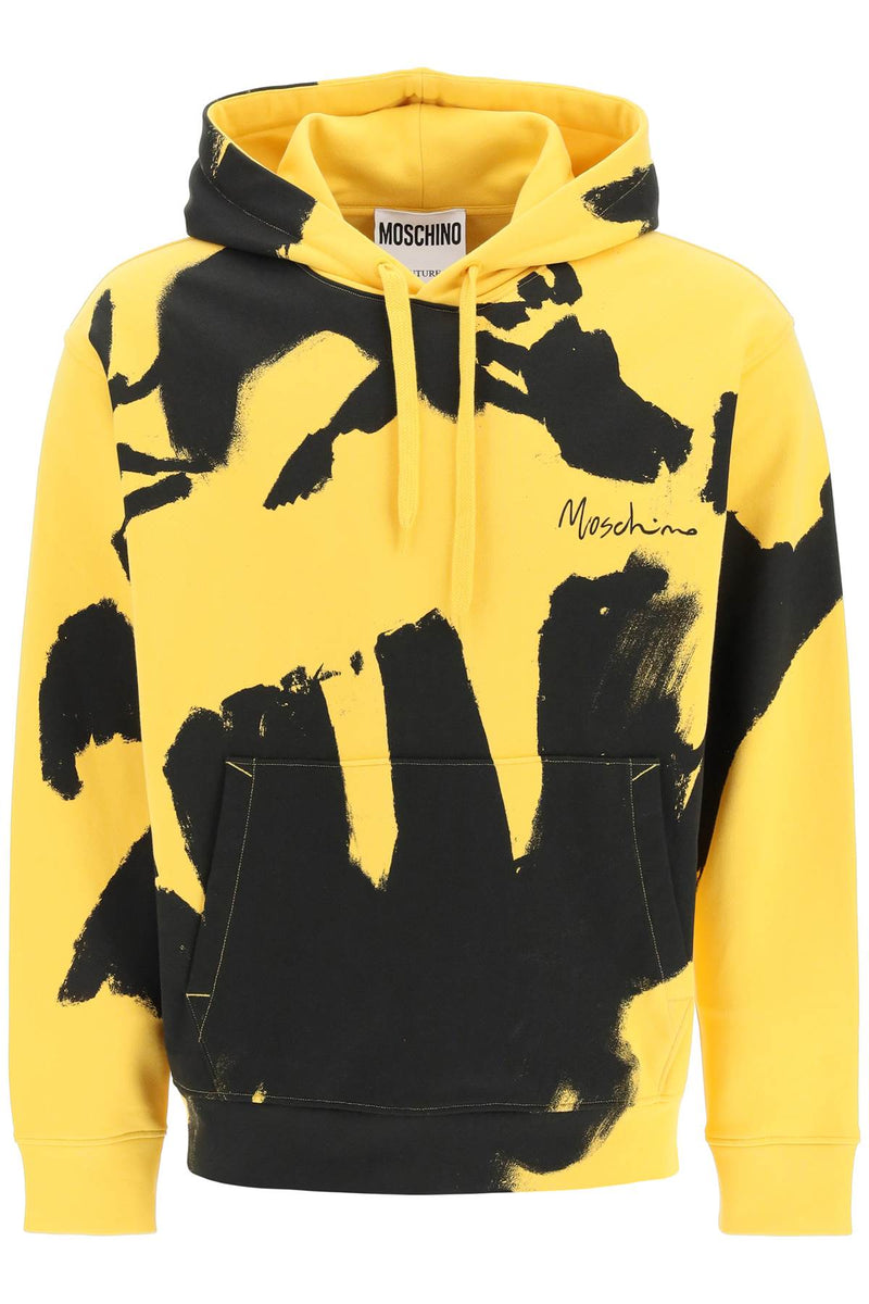 Moschino graphic print and logo hoodie