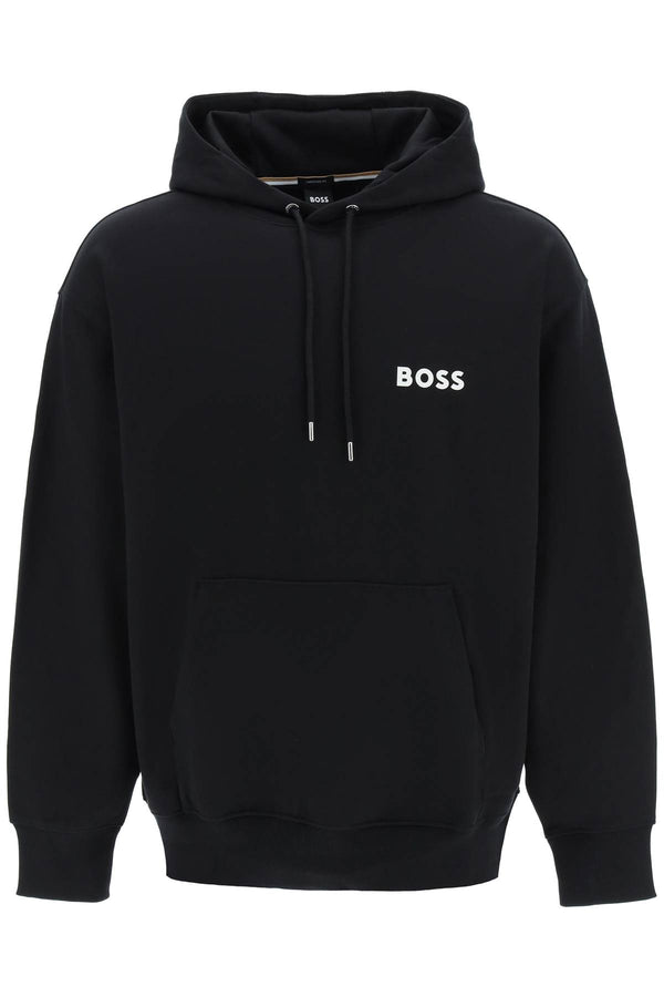 Boss rubberized logo detail hoodie