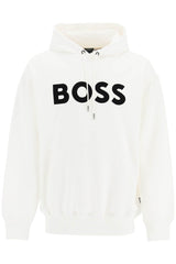 Boss 'sullivan' flocked logo hoodie