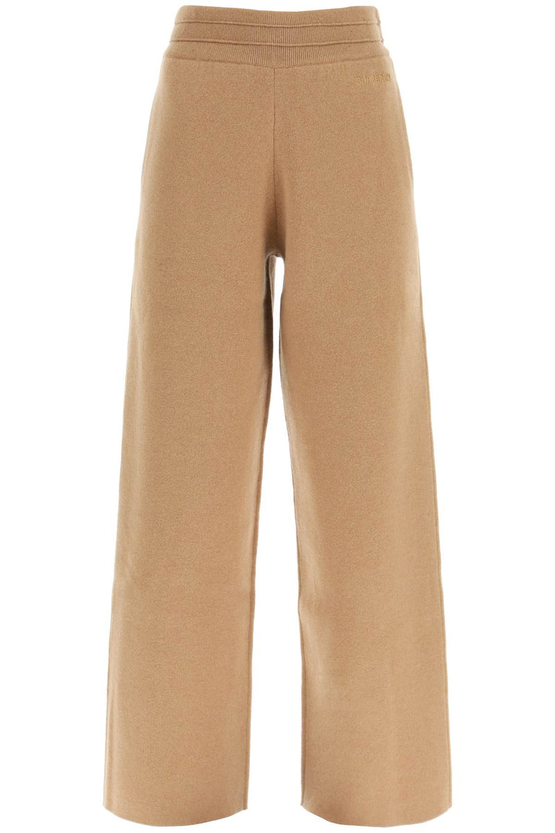 Burberry cashmere jogger pants with logo embroidery