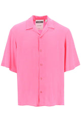 Moschino short sleeve monogram silk and viscose shirt