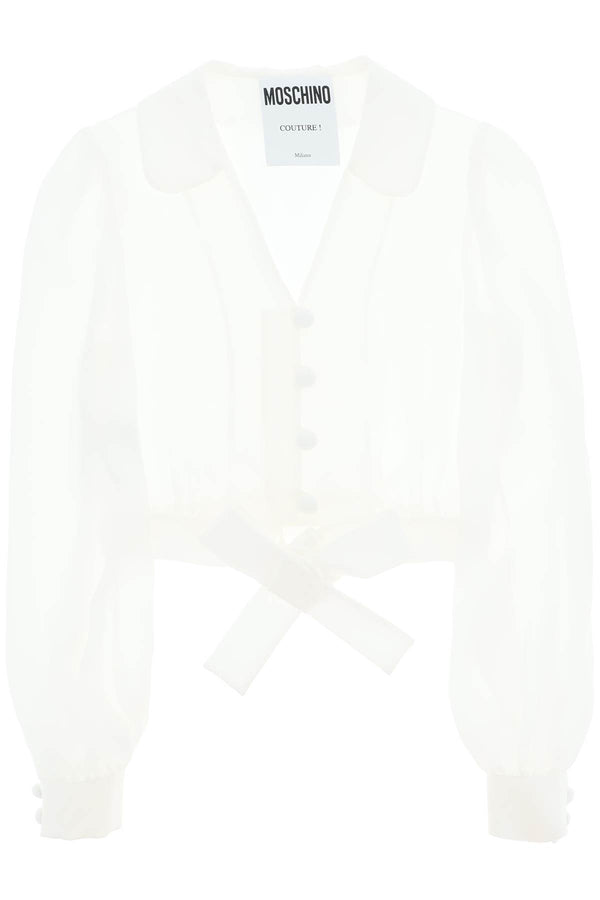 Moschino cropped silk shirt