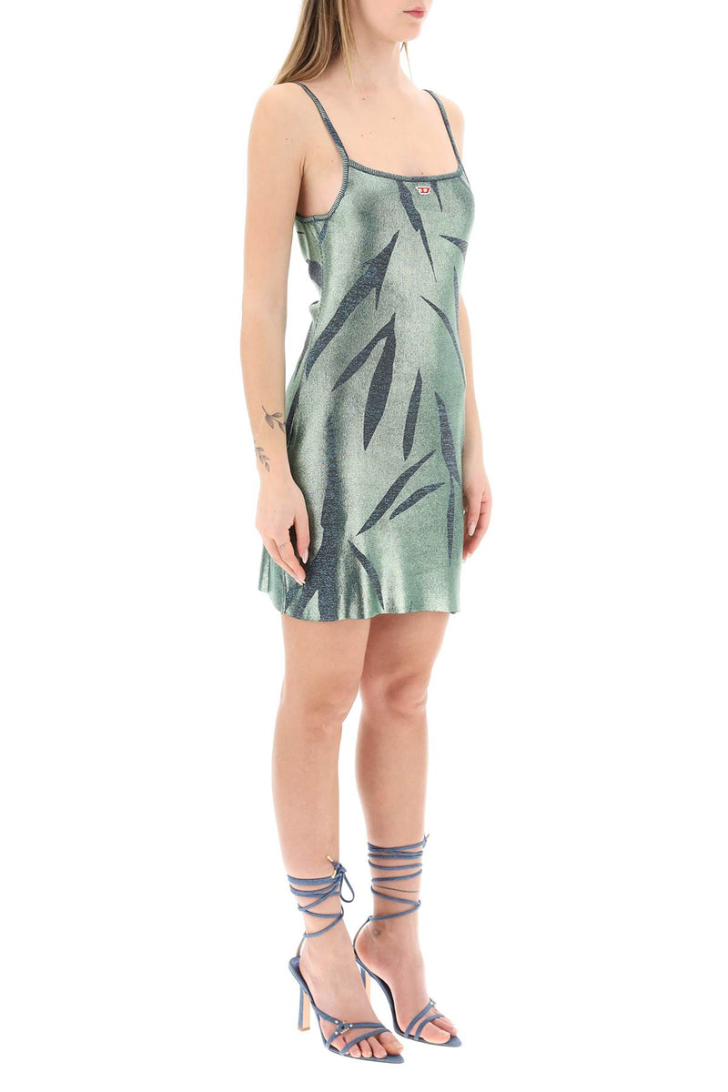 Diesel 'm-areah' mini dress in laminated lurex knit
