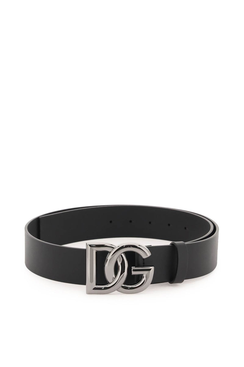 Dolce & gabbana lux leather belt with dg buckle