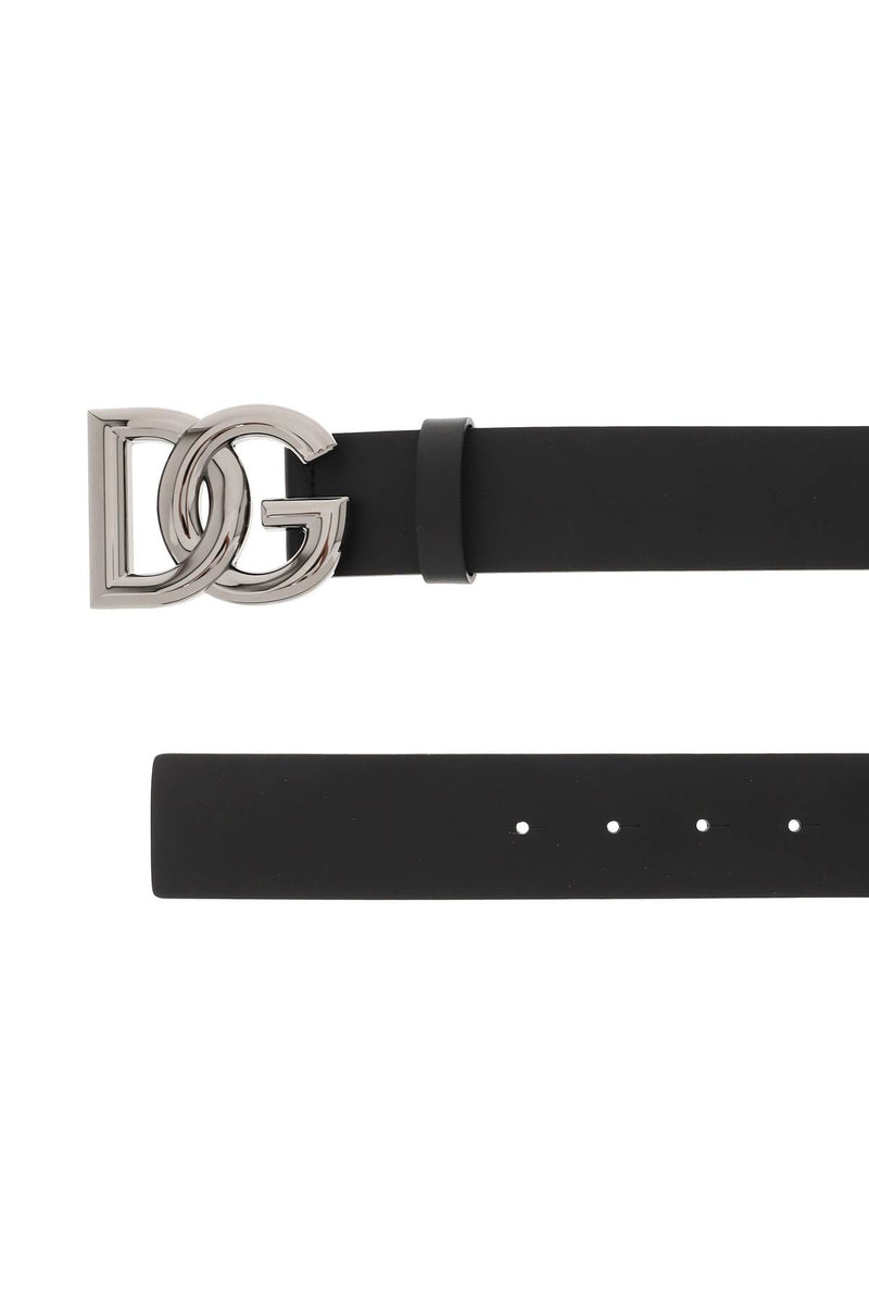Dolce & gabbana lux leather belt with dg buckle