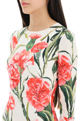 Dolce & gabbana long-sleeved sheath dress carnation print