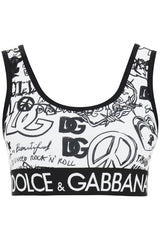 Dolce & gabbana graffiti print sports bra