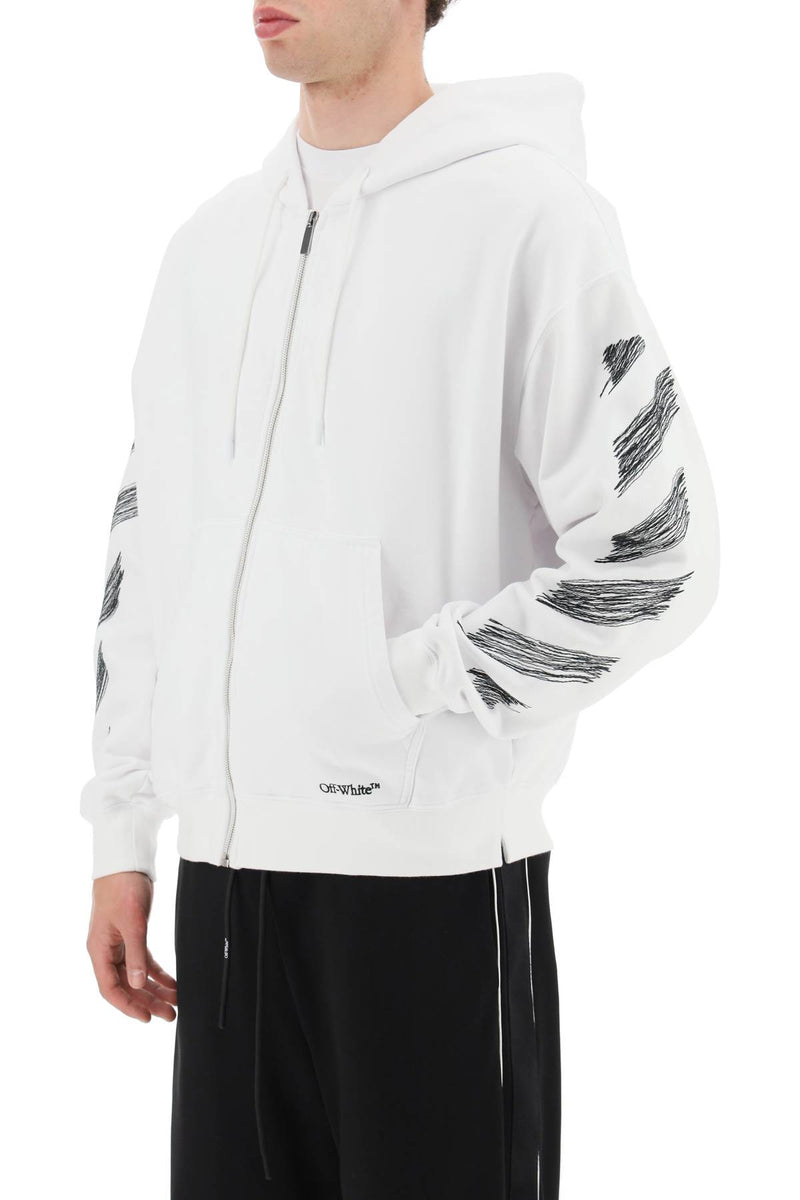 Off-white scribble diag full zip hoodie