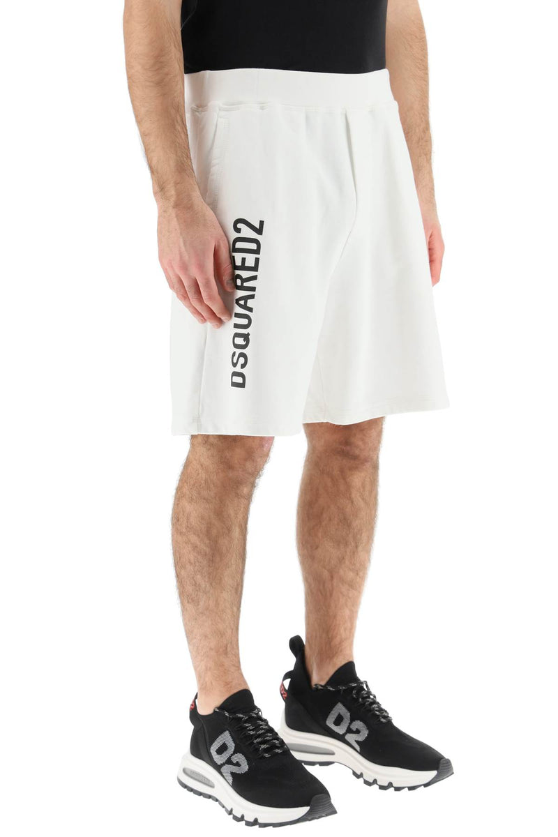 Dsquared2 jersey bermuda shorts with logo