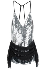Dsquared2 mini sequined dress with draped detail