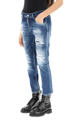 Dsquared2 medium slash wash cool girl cropped jeans