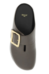 Bally leather clogs with buckle